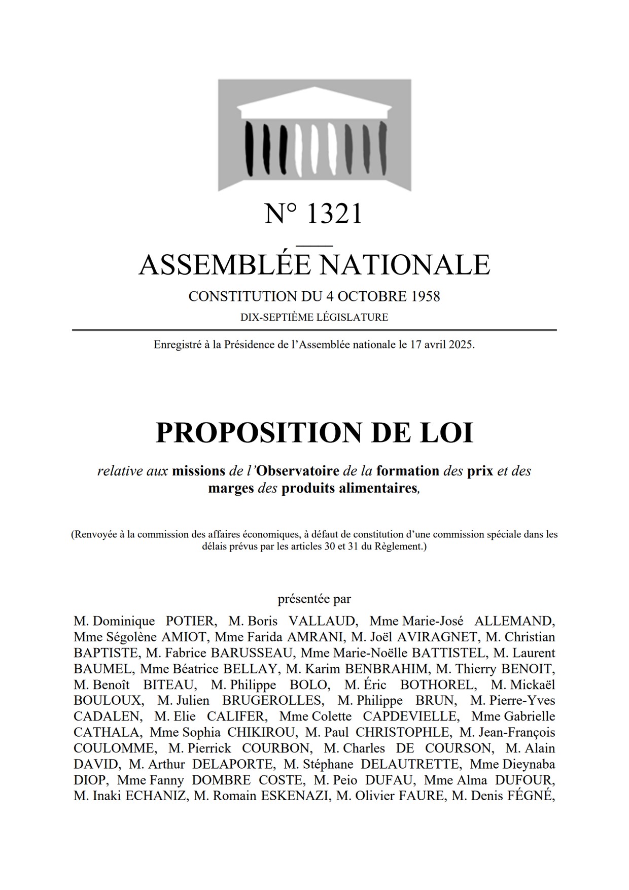 PPL Observatoire des marges agricoles et alimentaires