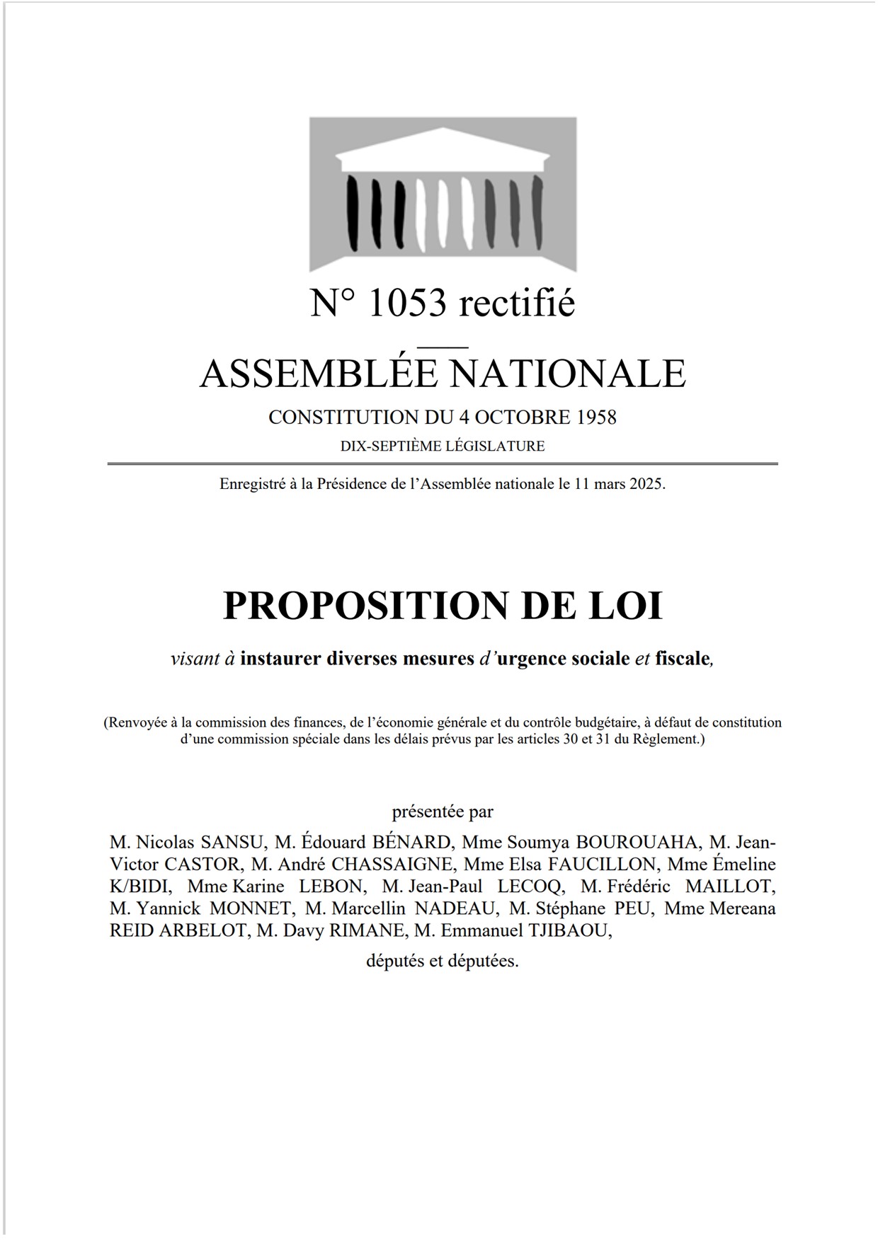 PPL justice sociale et fiscale