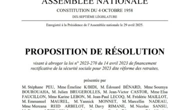 Proposition de Résolution pour l'abrogation de la réforme des retraites
